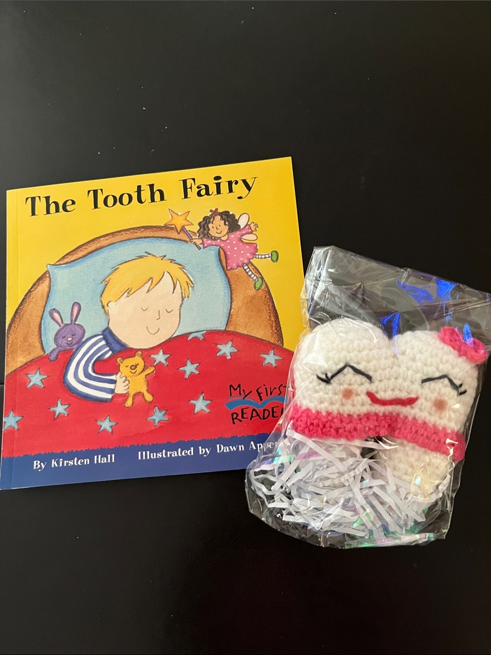 The Tooth Fairy Book & Pink Tooth Plush Set